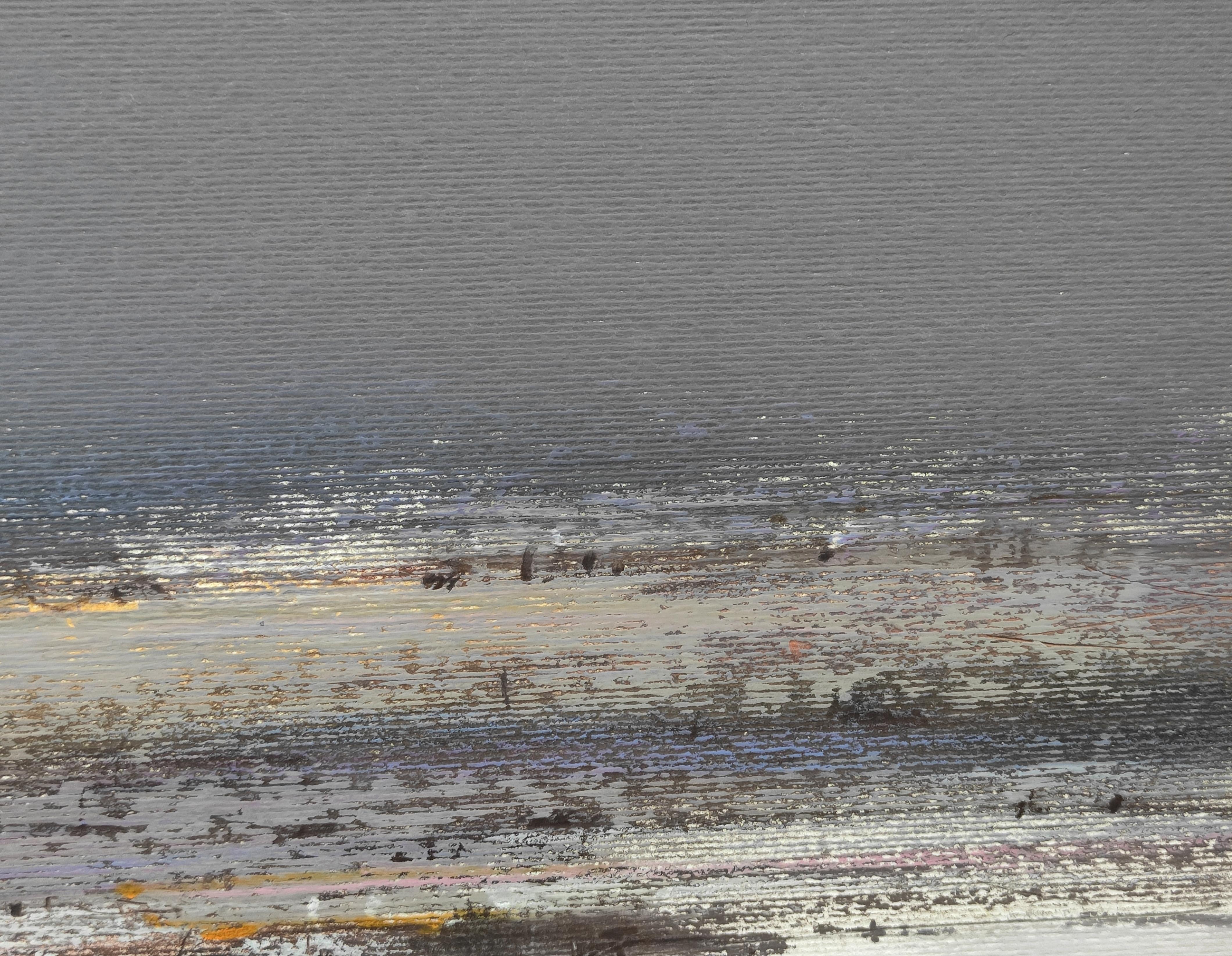 City On The Sand - Contemporary African Landscape,  Ölpastellfarbenes Gemälde im Angebot 1