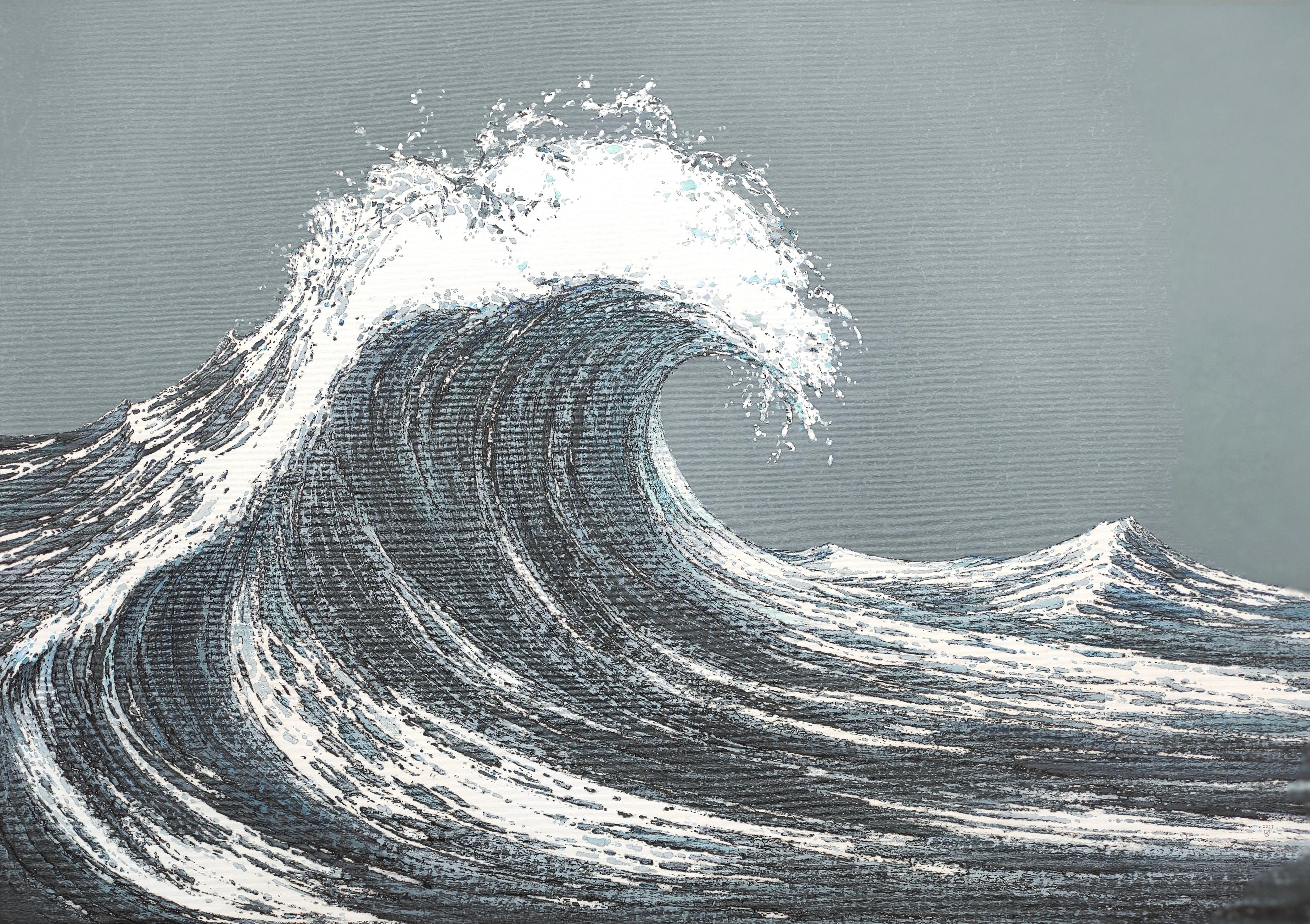 tsunami drawing realistic