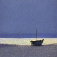 Sea Tale - Contemporary Atmospheric Landscape Oil Pastel Painting