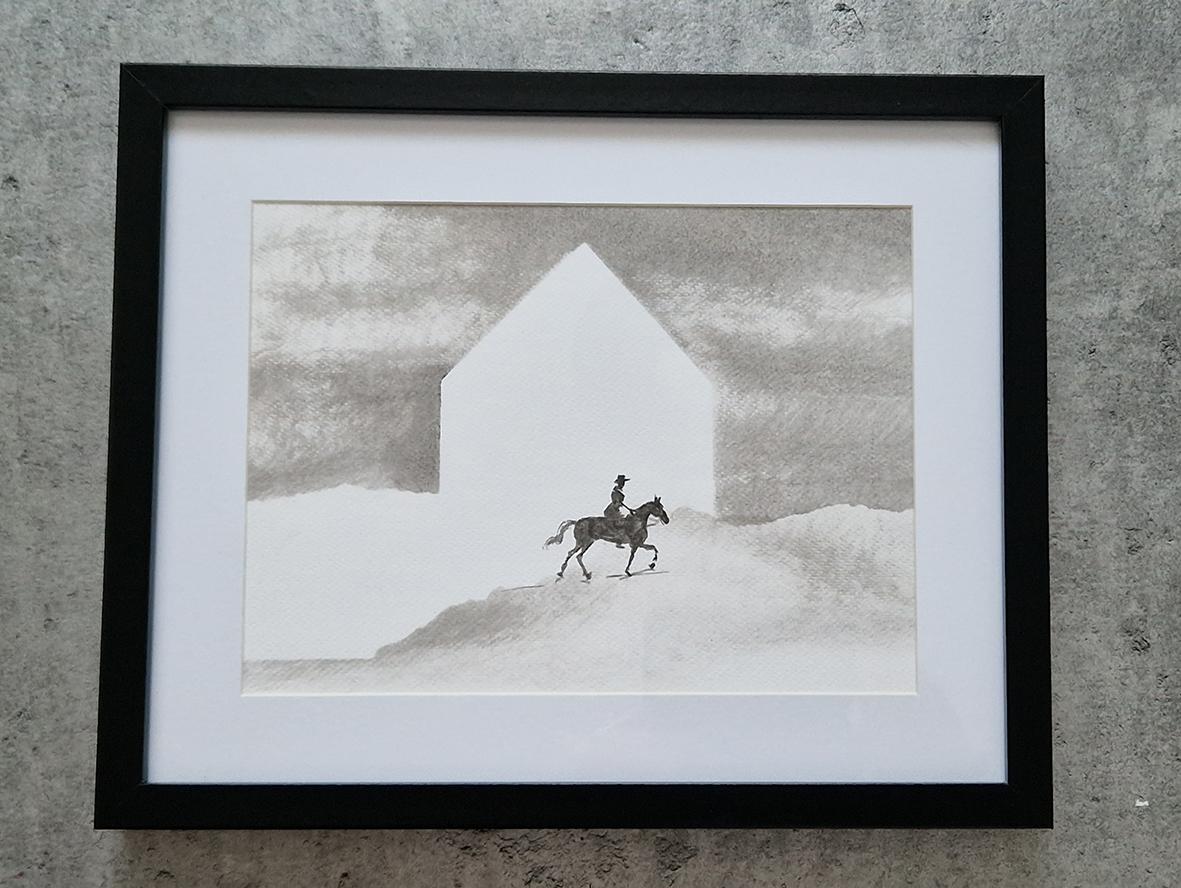 Homecoming V  Cavalier -  The Moderns Figurative Nature and Landscape Drawing (Dessin figuratif moderne de la nature et du paysage) - Contemporain Art par Hanna Banaszczyk