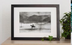 Rider On A Horse -  Modern Figurative Nature and Landscape Drawing