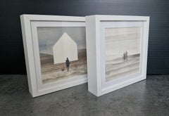 Home V  - Woman With A Dog - Modern Figurative Nature and Landscape Drawing