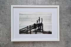 Sur la The Jetty  ( Pêche ) - The Modernity Figurative Nature and Landscape Drawing