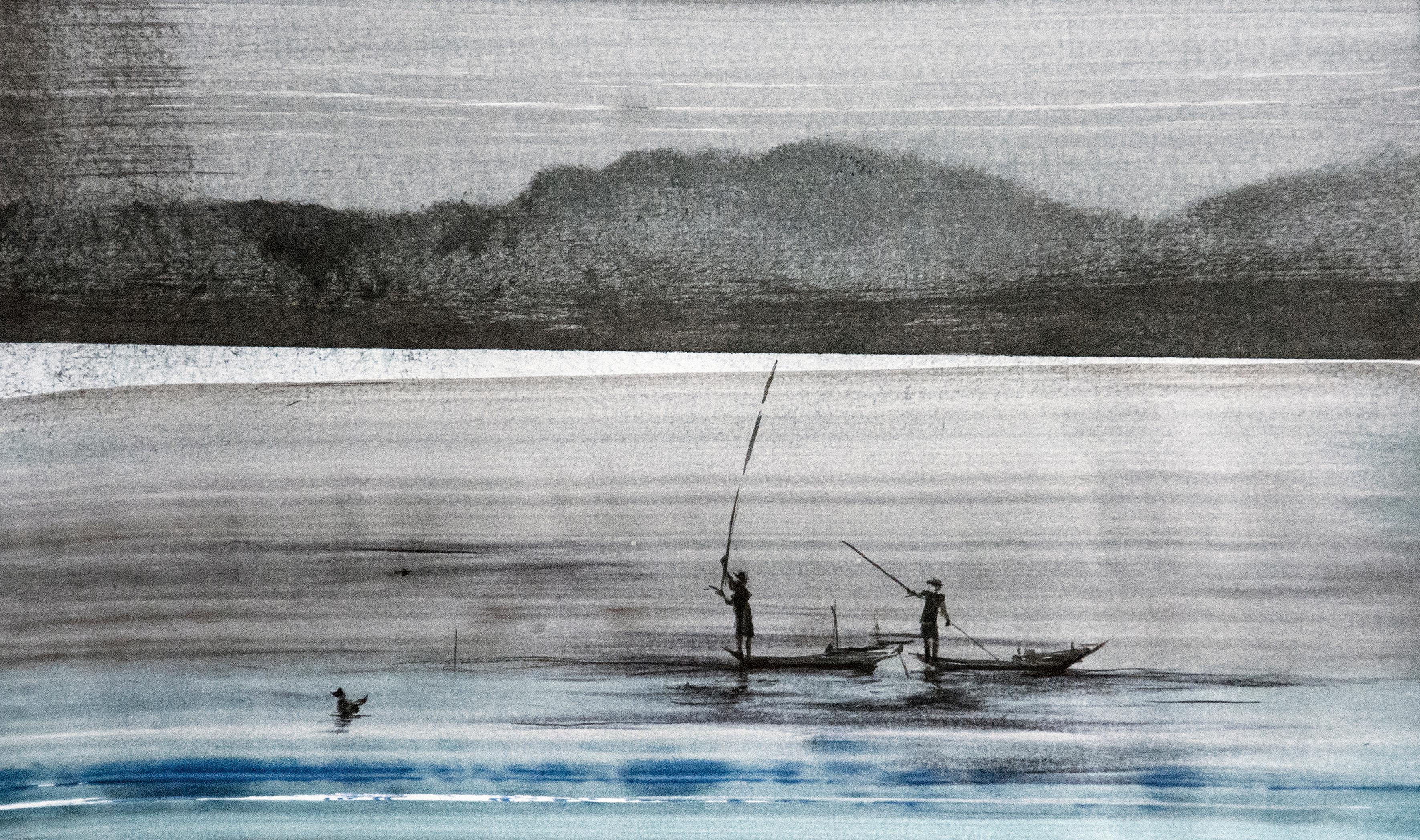Fischer - Moderne figurative Natur- und Landschaftszeichnung