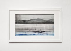 Fishermen - Modern Figurative Nature and Landscape Drawing