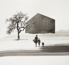 JUNTOS 3 - Dibujo Figurativo Moderno de Naturaleza y Paisaje, Perro, Personas