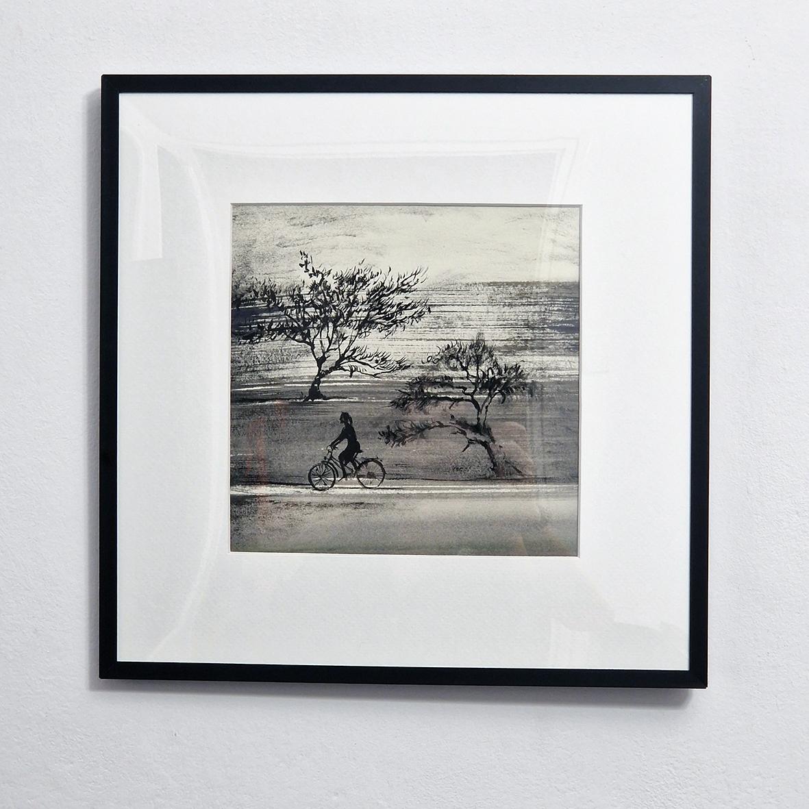 Bicycle - Modern Figurative Nature and Landscape Drawing - Contemporary Art by Hanna Banaszczyk