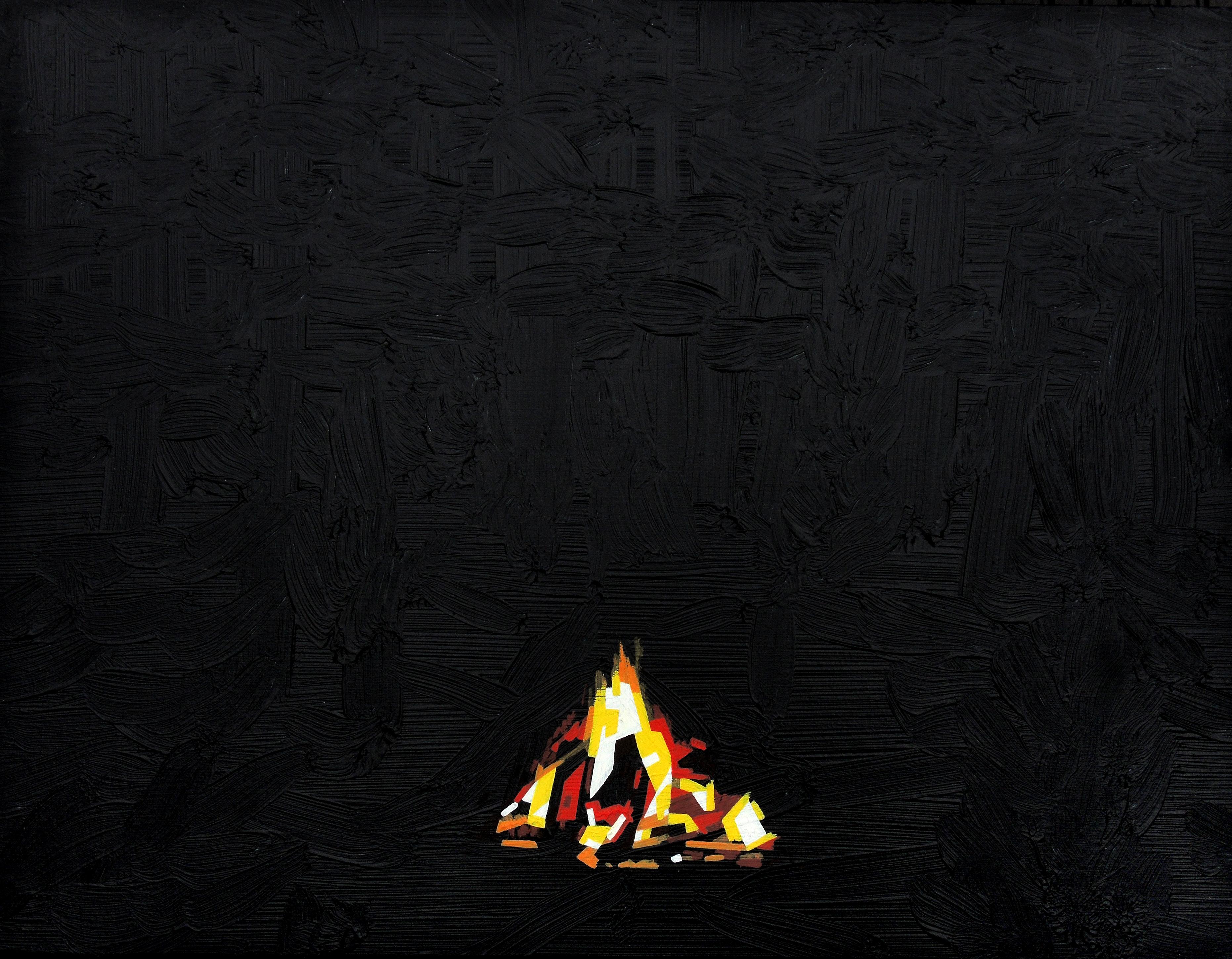 Robert Motelski Landscape Painting - Campfire 28 May 22:53