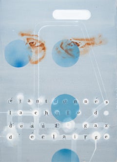 Étant Donnés - Contemporary Figurative Painting, Dada Art, Modern Portrait, Blue