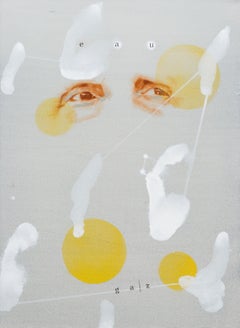 Eau Gas - Contemporary Figurative Painting, Dada Art, Modern, Yellow, Pop 