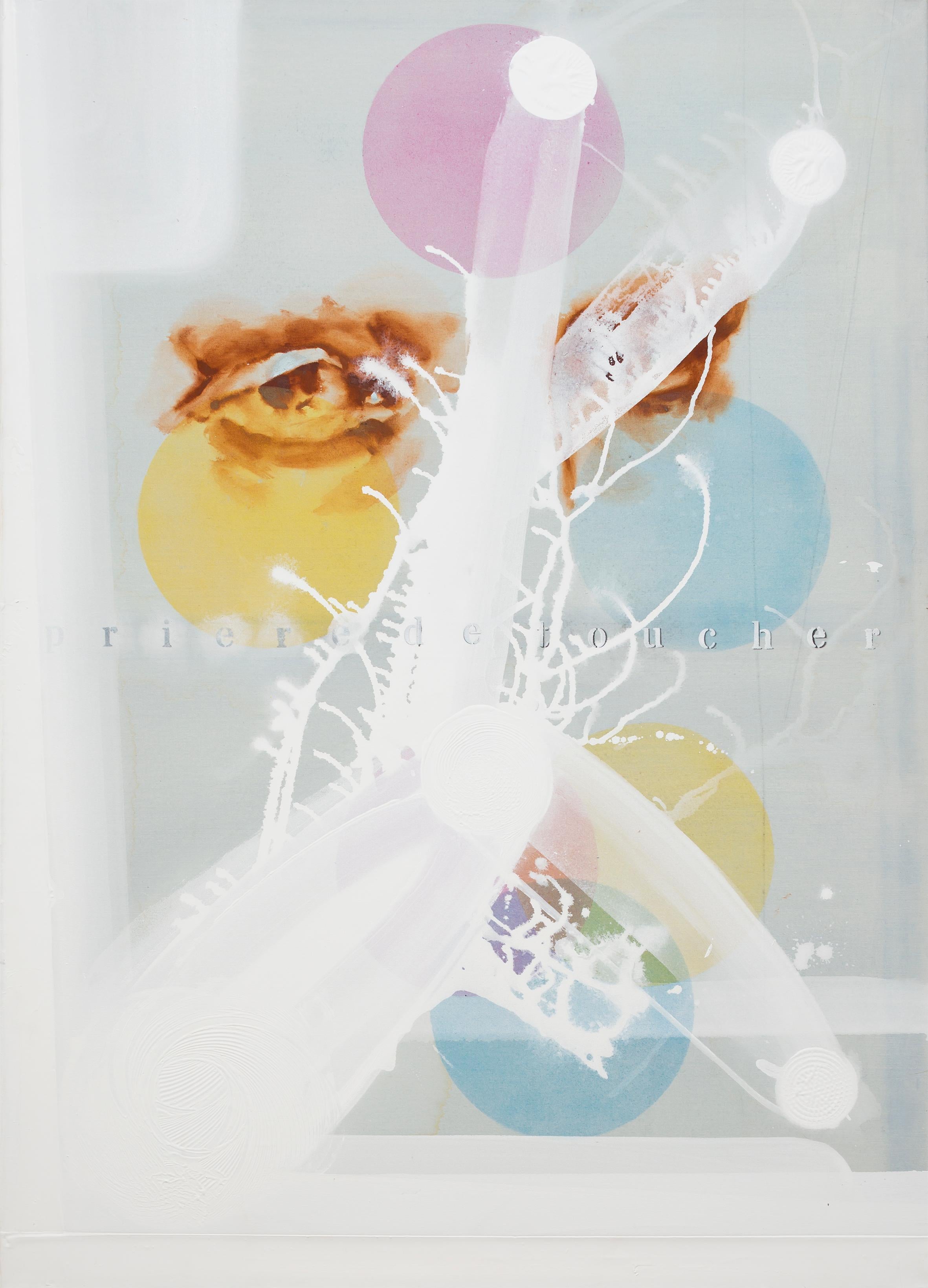 Abstract Painting de Bogumił Książek  - Prière De Toucher - Pintura Figurativa Moderna, Arte Dadá, Minimalismo, Pastel
