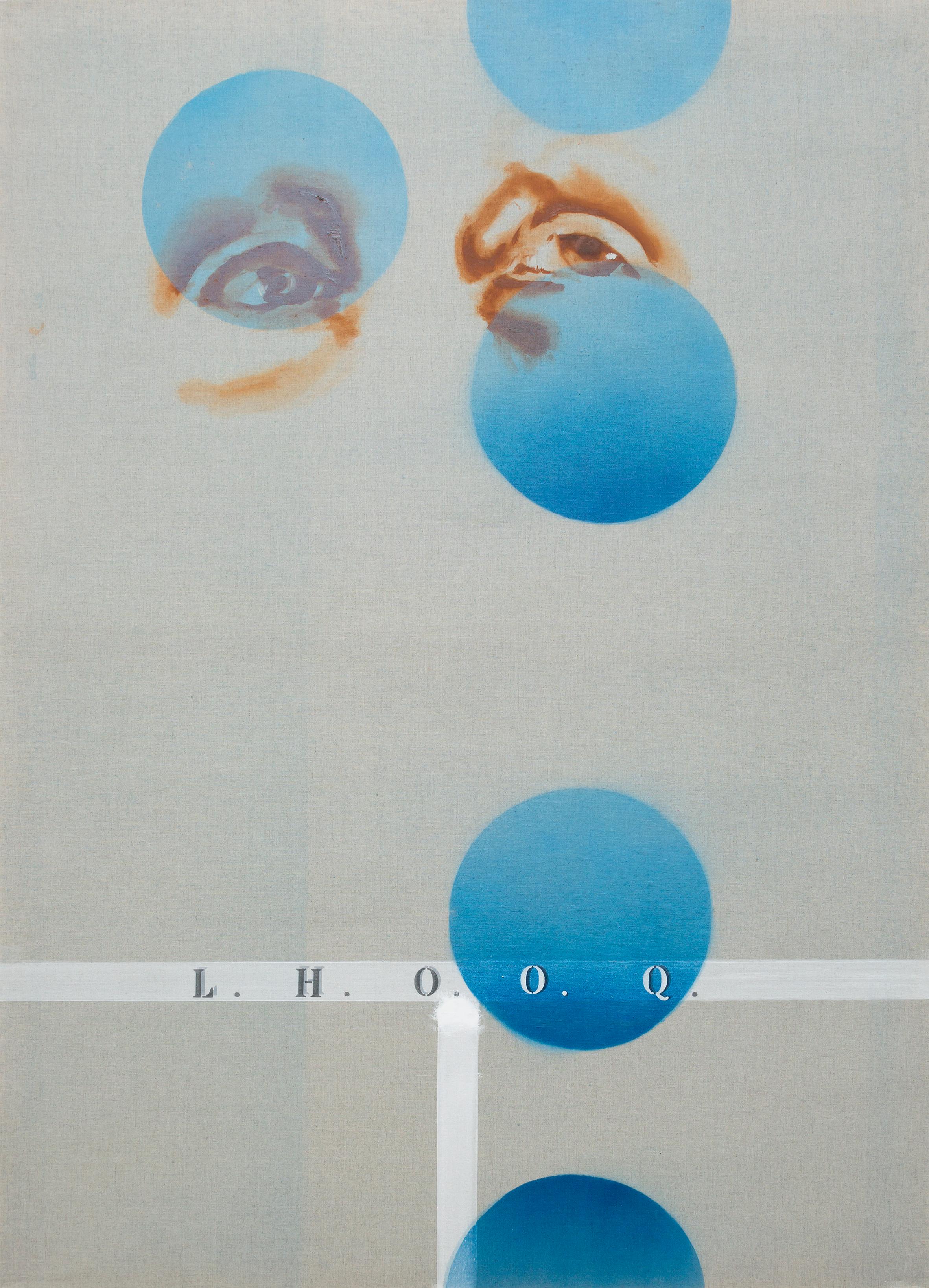 Bogumił Książek  Abstract Painting - L.H.O.O.Q. - Series Duchamp, Modern Figurative Painting, Dada Art, Minimalism