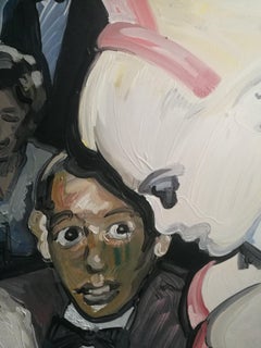 Bunny - Expressive Contemporary Figurative Oil Painting, Nightclub Scene