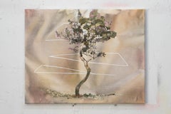 L'arbre 1 - Peinture paysagère contemporaine, Nature, Arbres, Couleurs chaudes