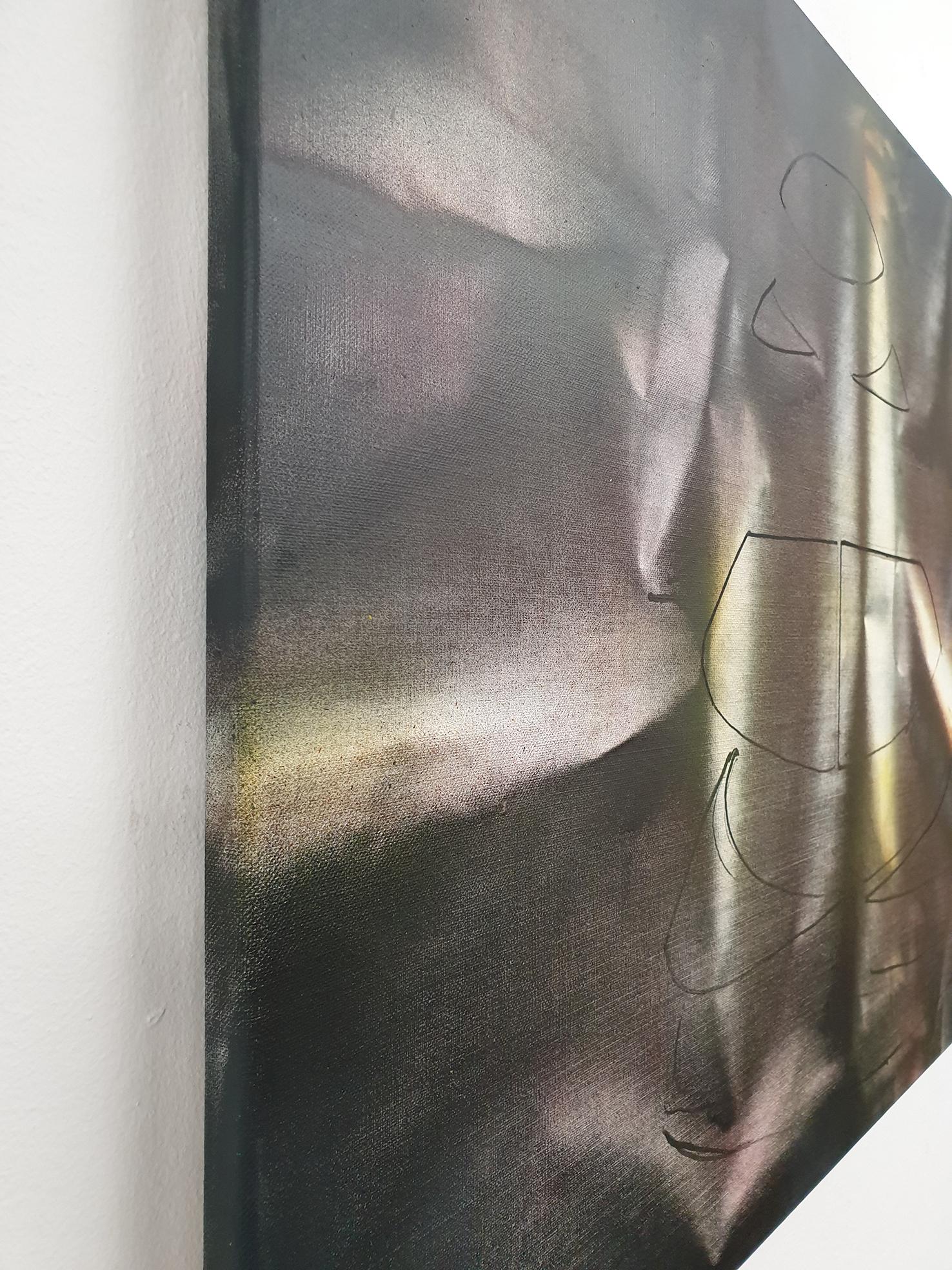 Reconstrucción del túmulo Kościuszko 1 -  Pintura de Paisaje Contemporánea - Landscape Painting Negro de Bogumił Książek 