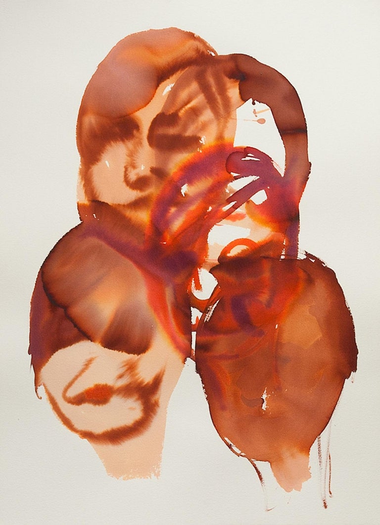 Maciej Olekszy The Head Of A Woman Echo Figurative Watercolor Painting New Expressionism For Sale At 1stdibs