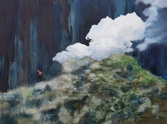 Escape - Large Format Contemporary Nature Oil Painting, Landscape, Mountains