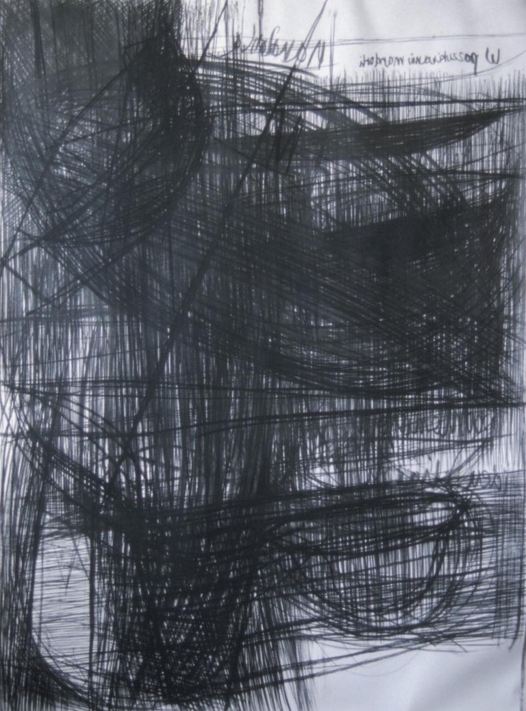 Krzysztof Gliszczyński Abstract Painting - Mandorla - Large Format Charcoal On Paper, Black White Drawing