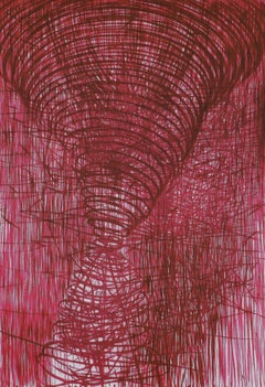 Vortex, Series Maps Of Red - Large Format, Pigment, Binding Agent On Paper