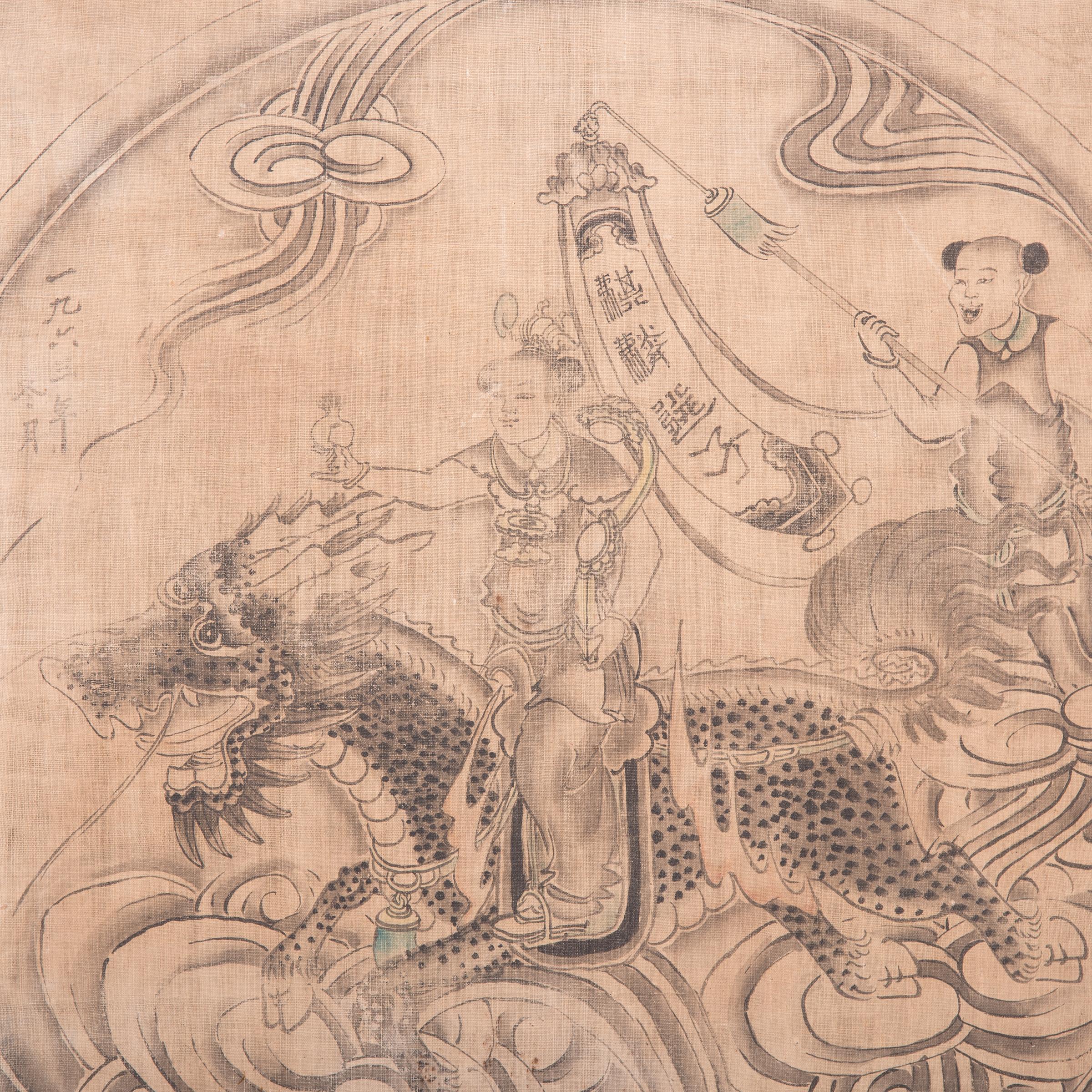 Dibujo popular chino del mítico Qilin, c. 1850 - Art Qing de Unknown