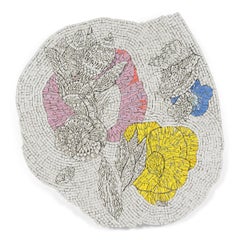 "Pansy (New Flower), " Mixed Media Mosaic, 2021