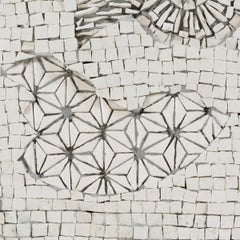 "Flame and Stone Flower, " Mixed Media Mosaic, 2023