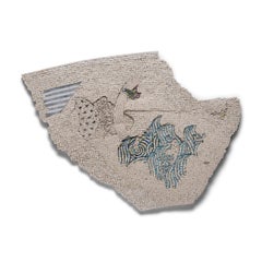 "The Bird Flies in the White Rainbow" Abstract Mosaic of Marble & Smalti