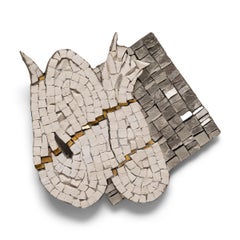 "Ariel" Abstract Angel Mosaic of Marble & Glass Tile