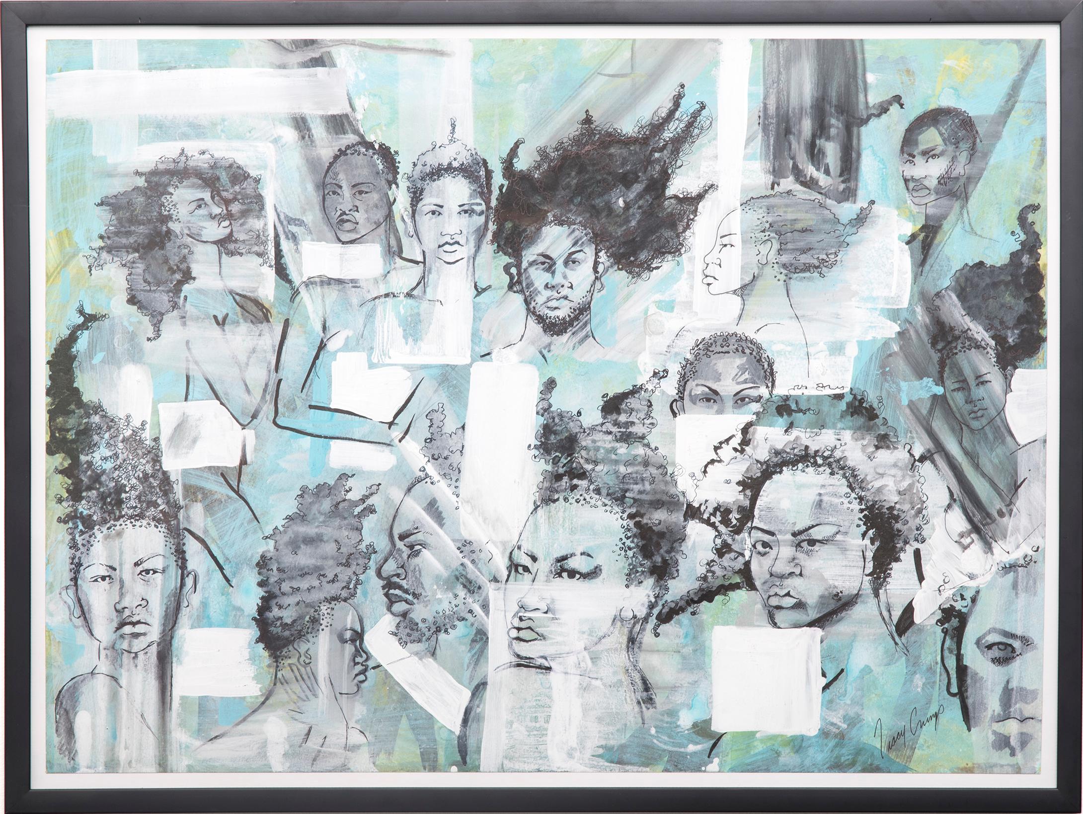 "The People People 4," Acrylic Paint and Watercolor on Paper, 2006