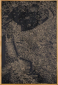 „Große Wand II“, pointillistischer Holzschnitt, 2012