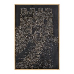 "Great Wall, " Pointillist Woodcut, 2012