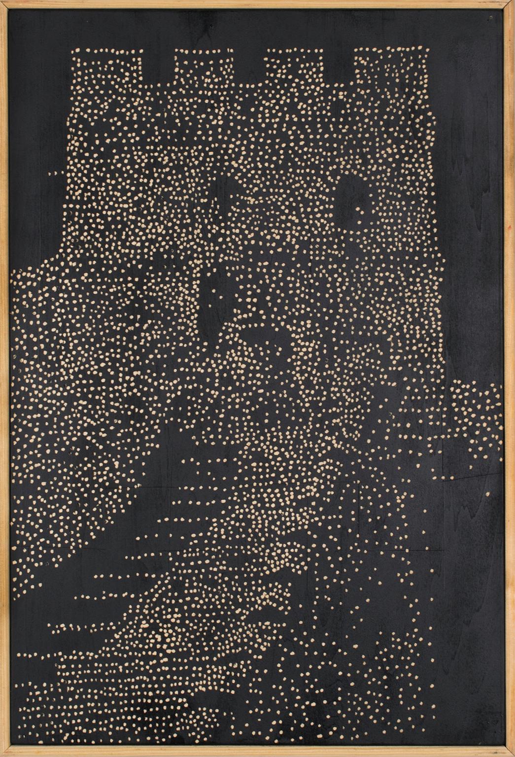 "Grande Muraille", gravure sur bois pointilliste, 2012