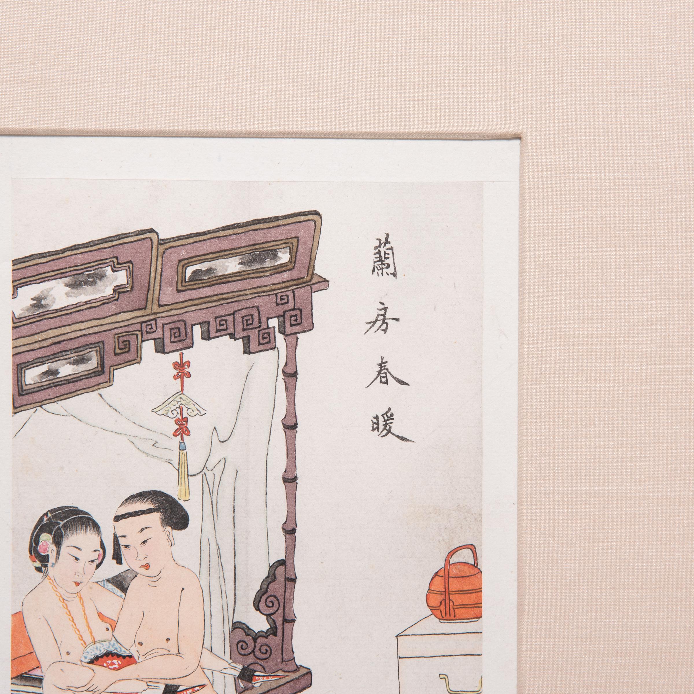 Chinese Erotic Album Leaf, c. 1850 - White Figurative Art by Unknown