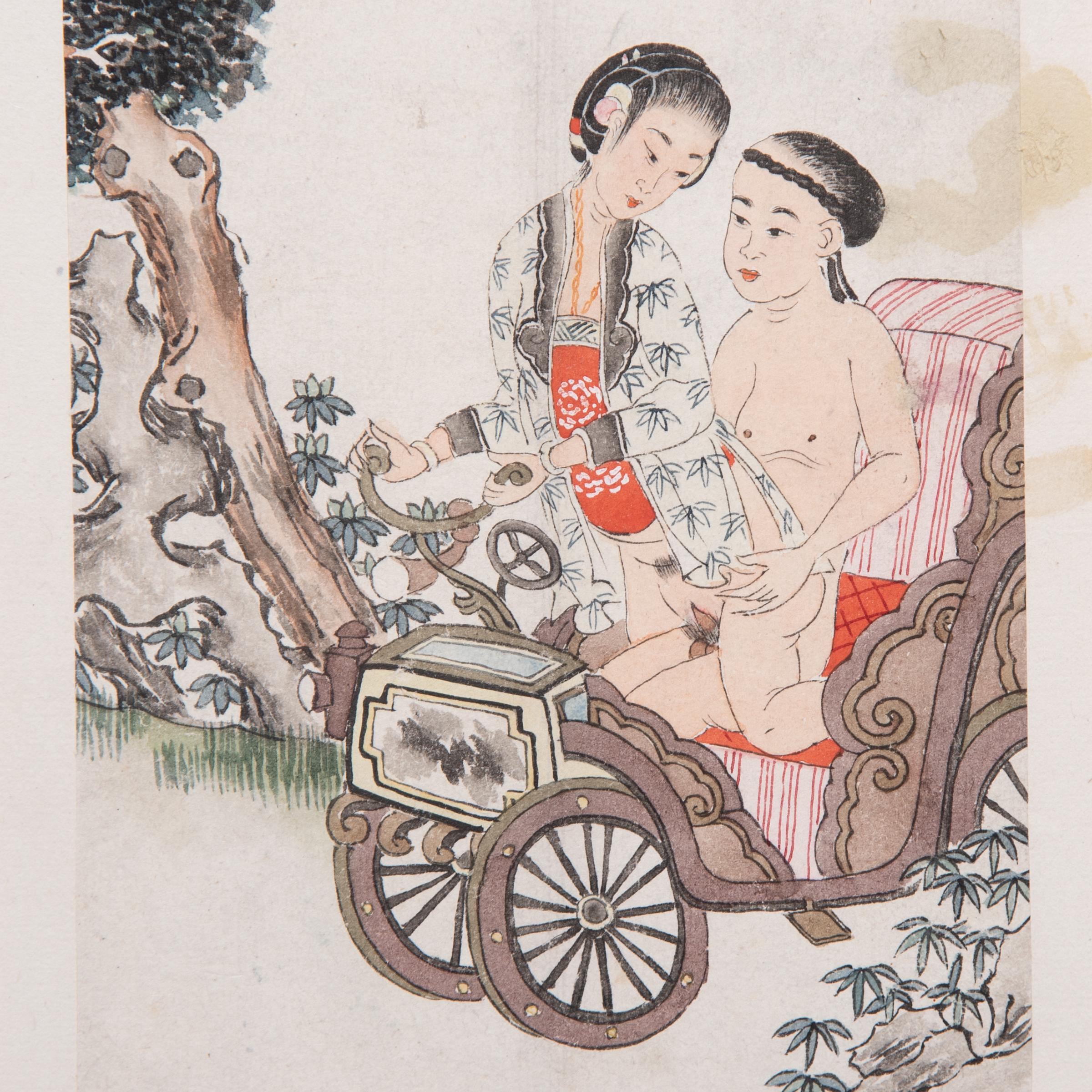 Chinesisches erotisches Albumblatt, um 1850 (Qing-Dynastie), Art, von Unknown