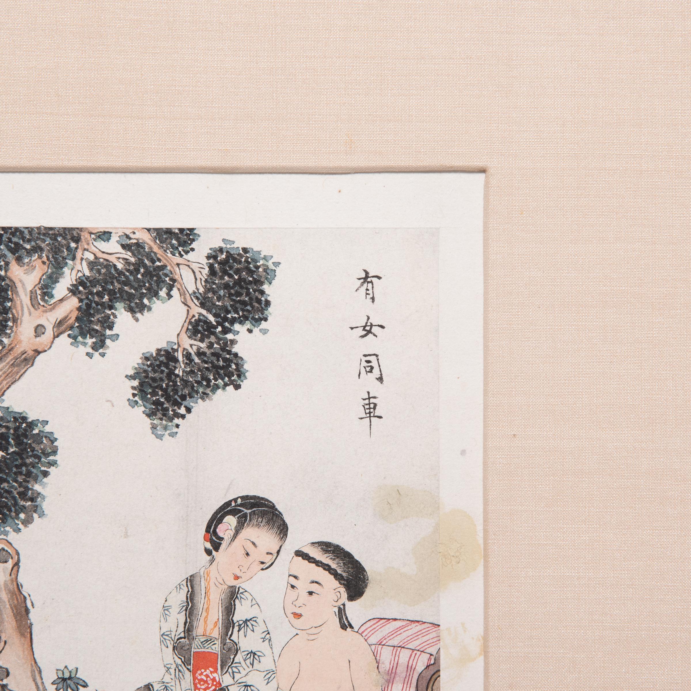 Chinesisches erotisches Albumblatt, um 1850 (Weiß), Nude, von Unknown