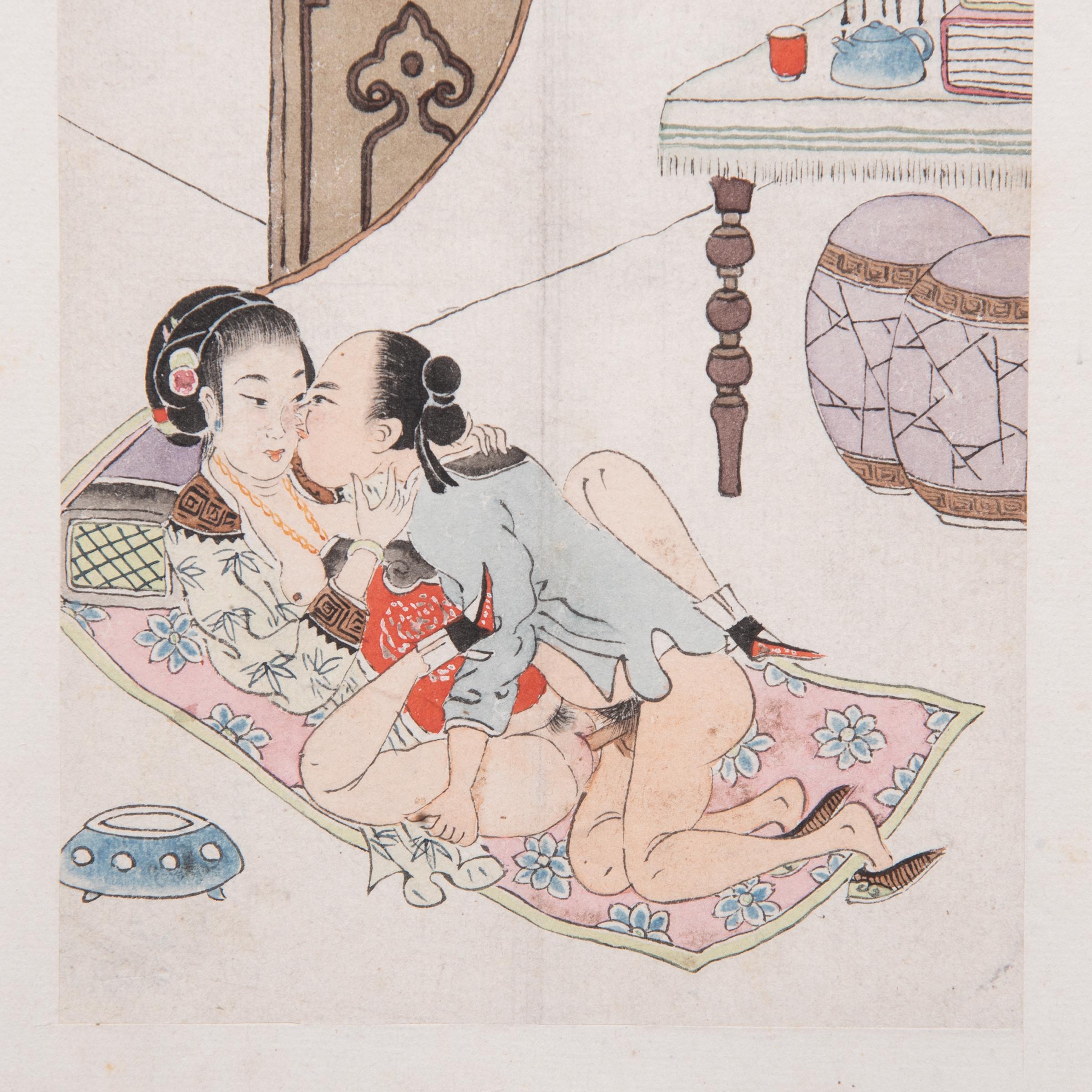 Chinesisches erotisches Albumblatt, um 1850 (Qing-Dynastie), Art, von Unknown