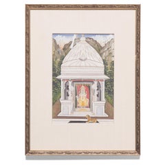 "Temple with Tiger, " Ink on Paper, 1850