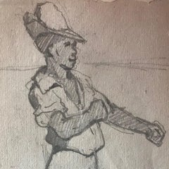 A black man in Georgetown - late 19th century drawing in graphite by GW Maynard