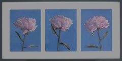 Collection of Peonies Triptych - still life oil paintings by Patrice Lombardi