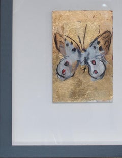 Butterflies on Gold - contemporary oil painting by Patrice Lombardi