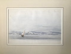 The Citadel, Corfu - 19th century watercolour landscape painting by Leona George