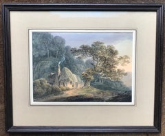 A Thatched Cottage - 19th century landscape painting by William Payne