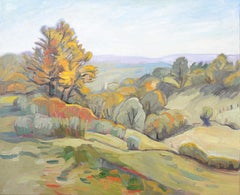 "Edge of the Valley" ("Bord de vallon"), Impressionist Landscape Oil Painting