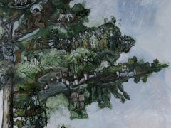 "Grande pino", Albero abitato dall'uomo in natura, disegno e pigmenti su carta