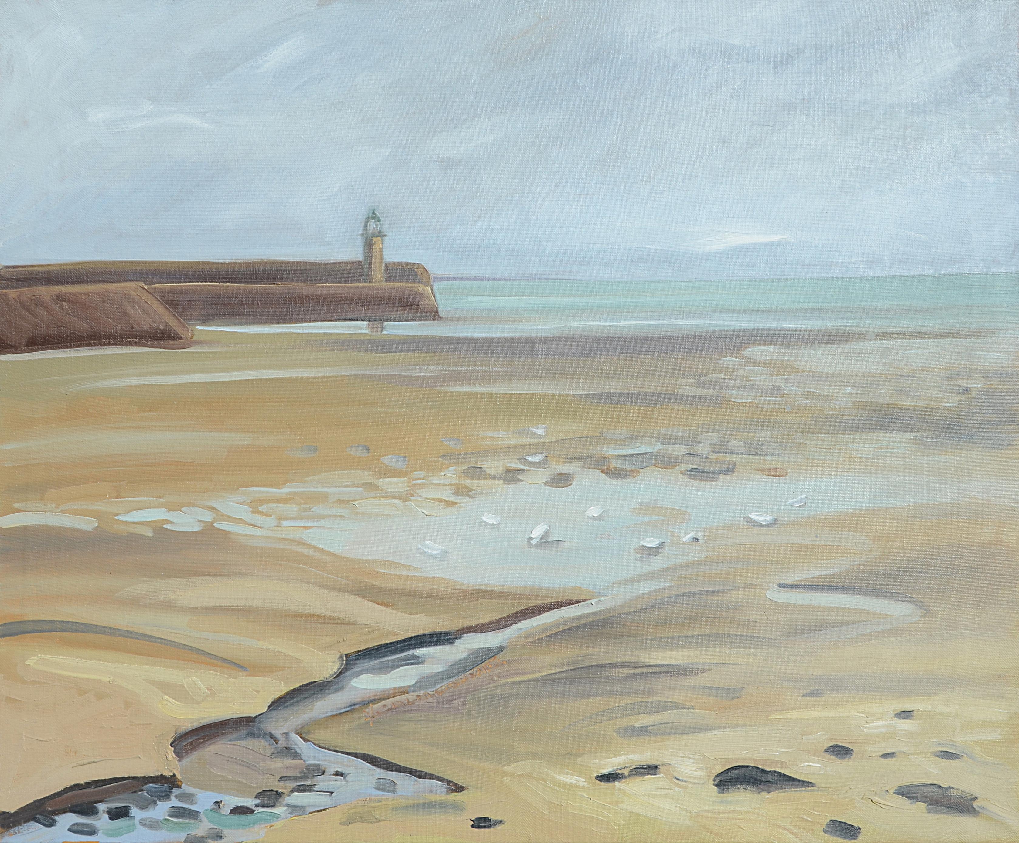 Yves Calméjane Figurative Painting - "The Keeper of the Salt Desert", Impressionist Marine Landscape Oil Painting
