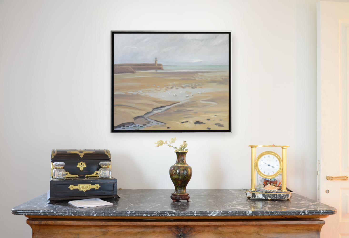 Impressionistisches Ölgemälde mit Meereslandschaft, „The Keeper of the Salt Desert“, „The Keeper of the Salt Desert“ – Painting von Yves Calméjane