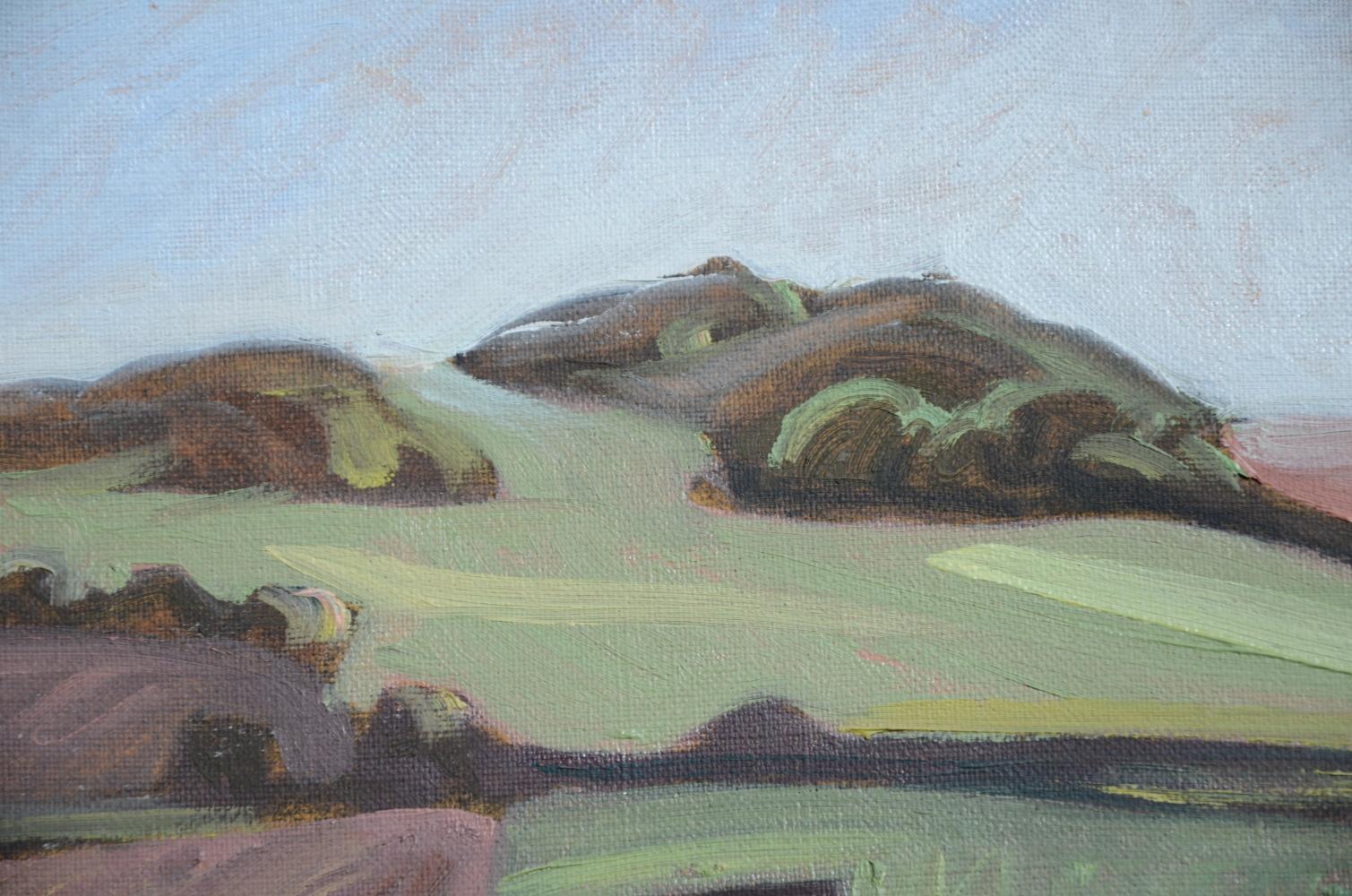 Impressionistisches Hilly-Landschaftsgemälde, „Puy d'Aoust“, Ölgemälde im Angebot 1