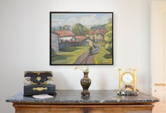 "Lord de Borias Married His Daughter", Impressionist Landscape Oil Painting