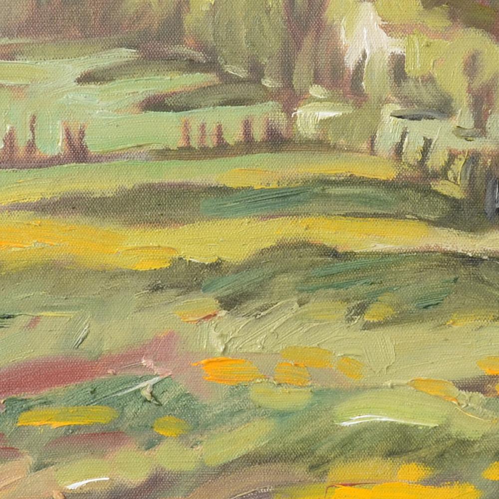 „Prairie gefüttert von einem Fußweg“:: impressionistisches Landschaftsgemälde:: Öl 2