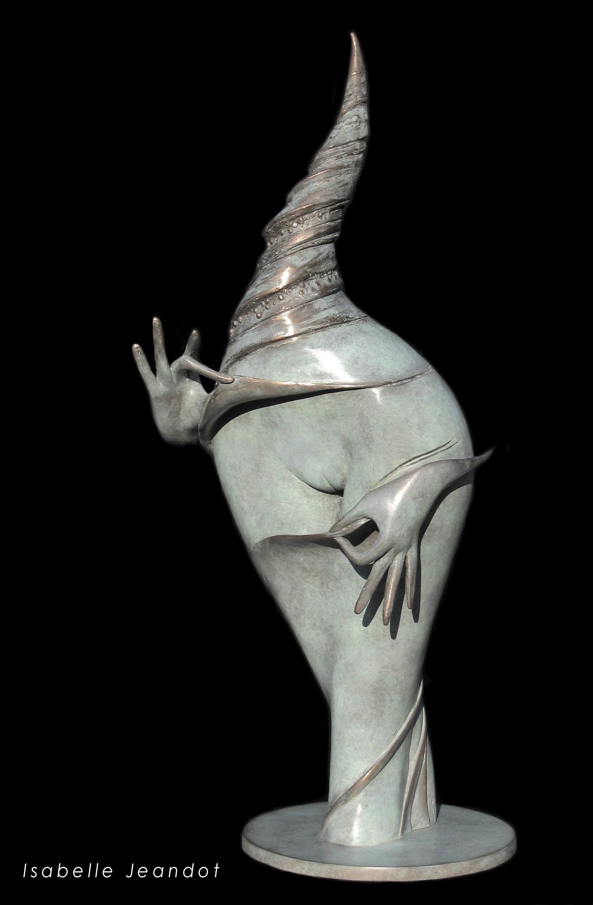 Isabelle Jeandot Nude Sculpture - "The Jewel" ("Le Joyau"), Oneiric Figurative Sensual Nude Bronze Sculpture
